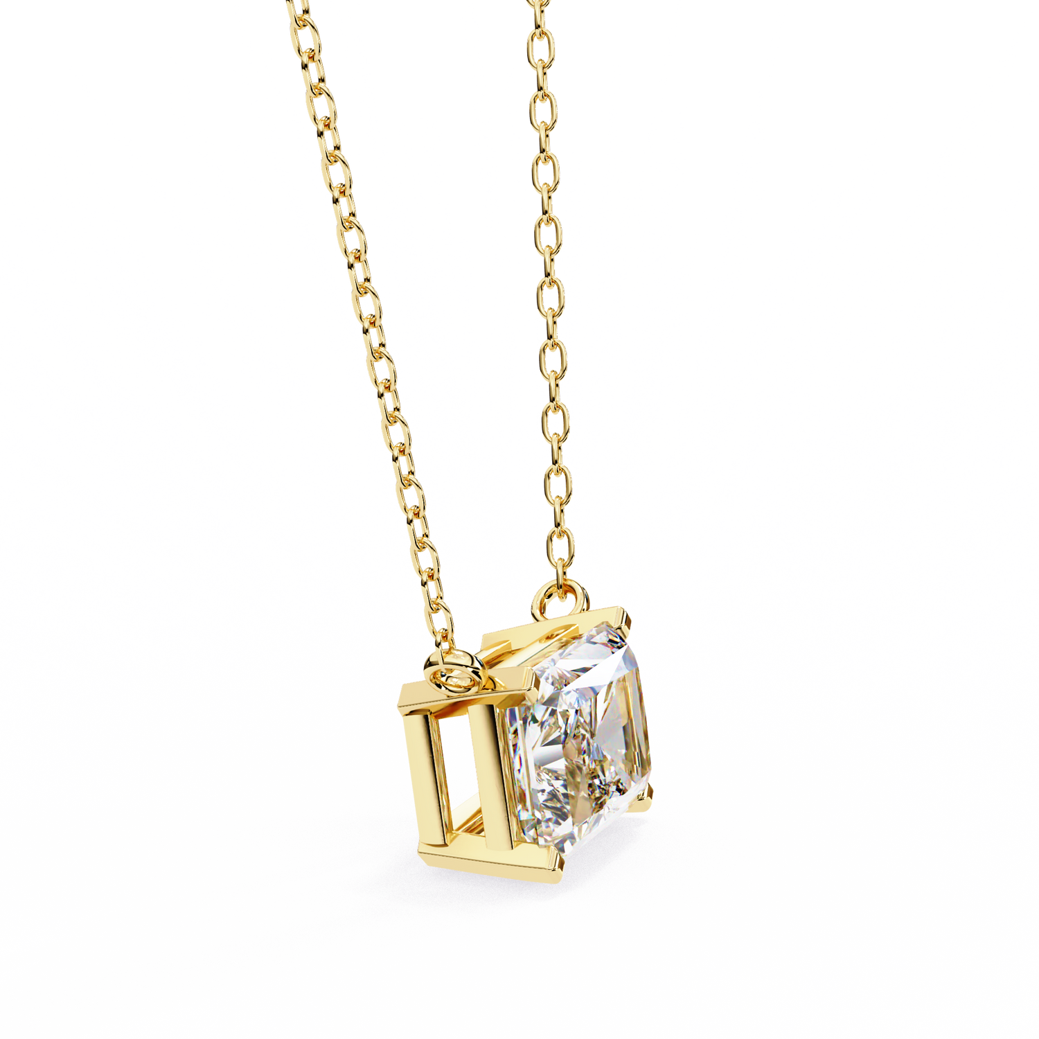 Teresa Solitaire Radiant Pendant (With Chain)