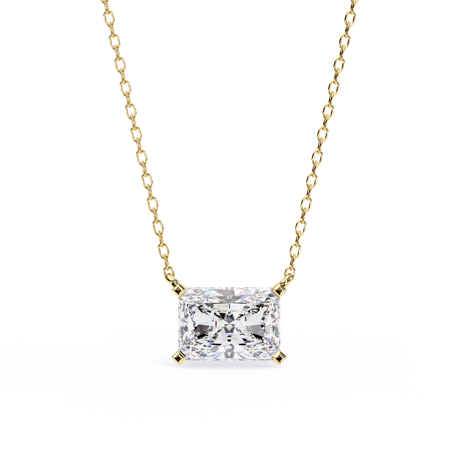 Teresa Solitaire Radiant Pendant (With Chain)