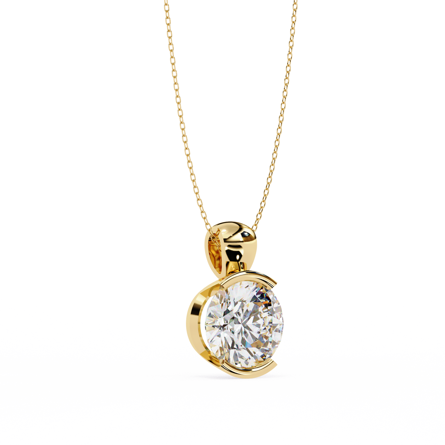 Corinne Solitaire Round Pendant (Without Chain)