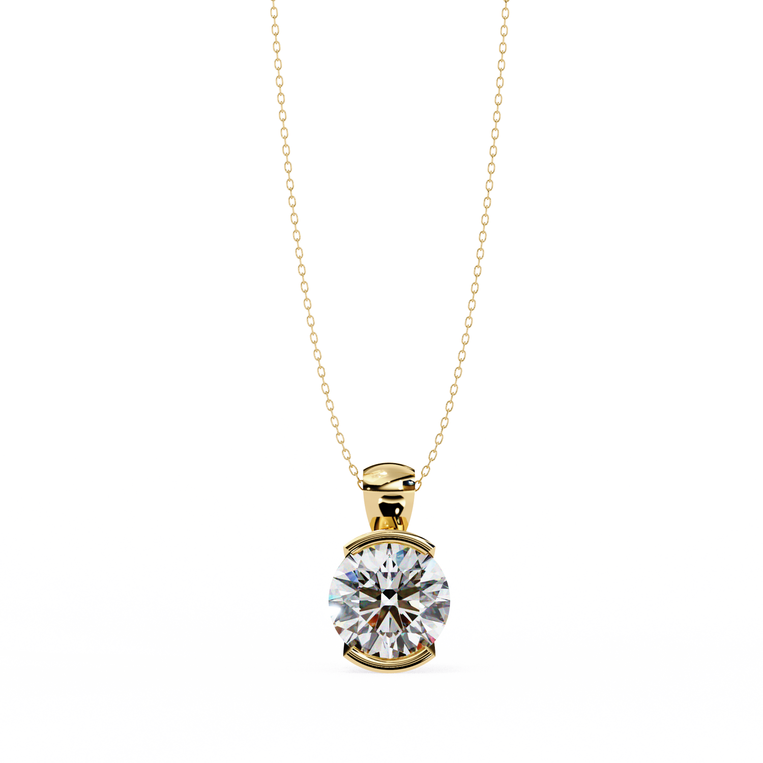 Corinne Solitaire Round Pendant (Without Chain)
