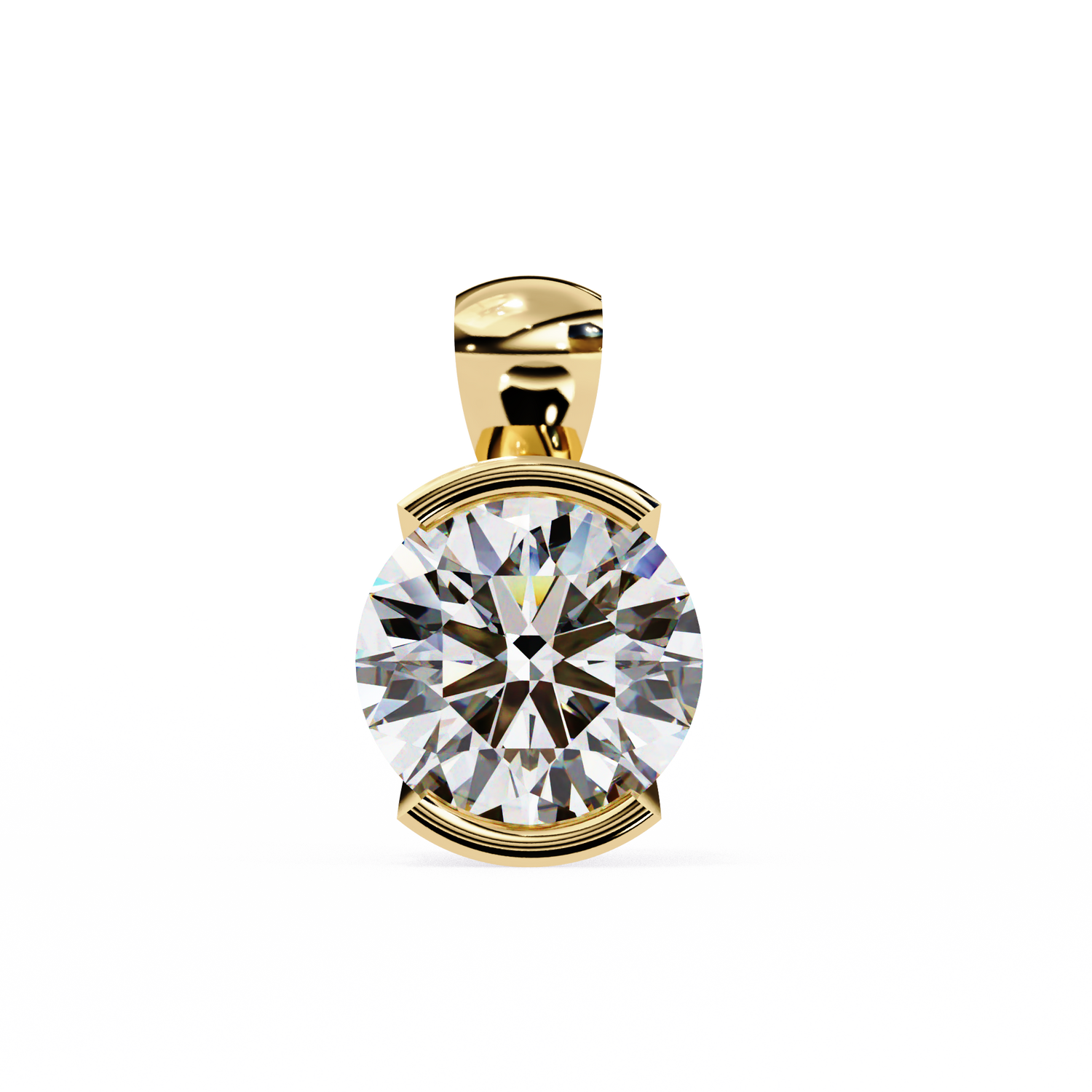 Corinne Solitaire Round Pendant (Without Chain)
