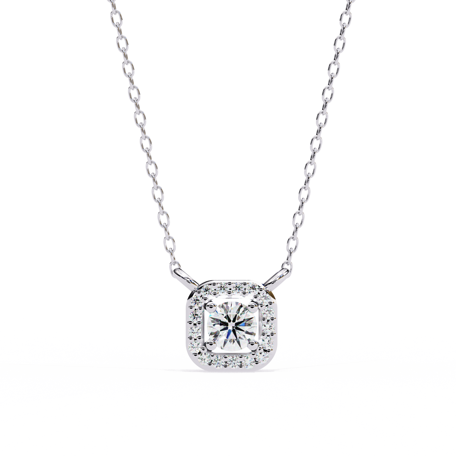 Barbara Round Solitaire Pendant (With Chain)