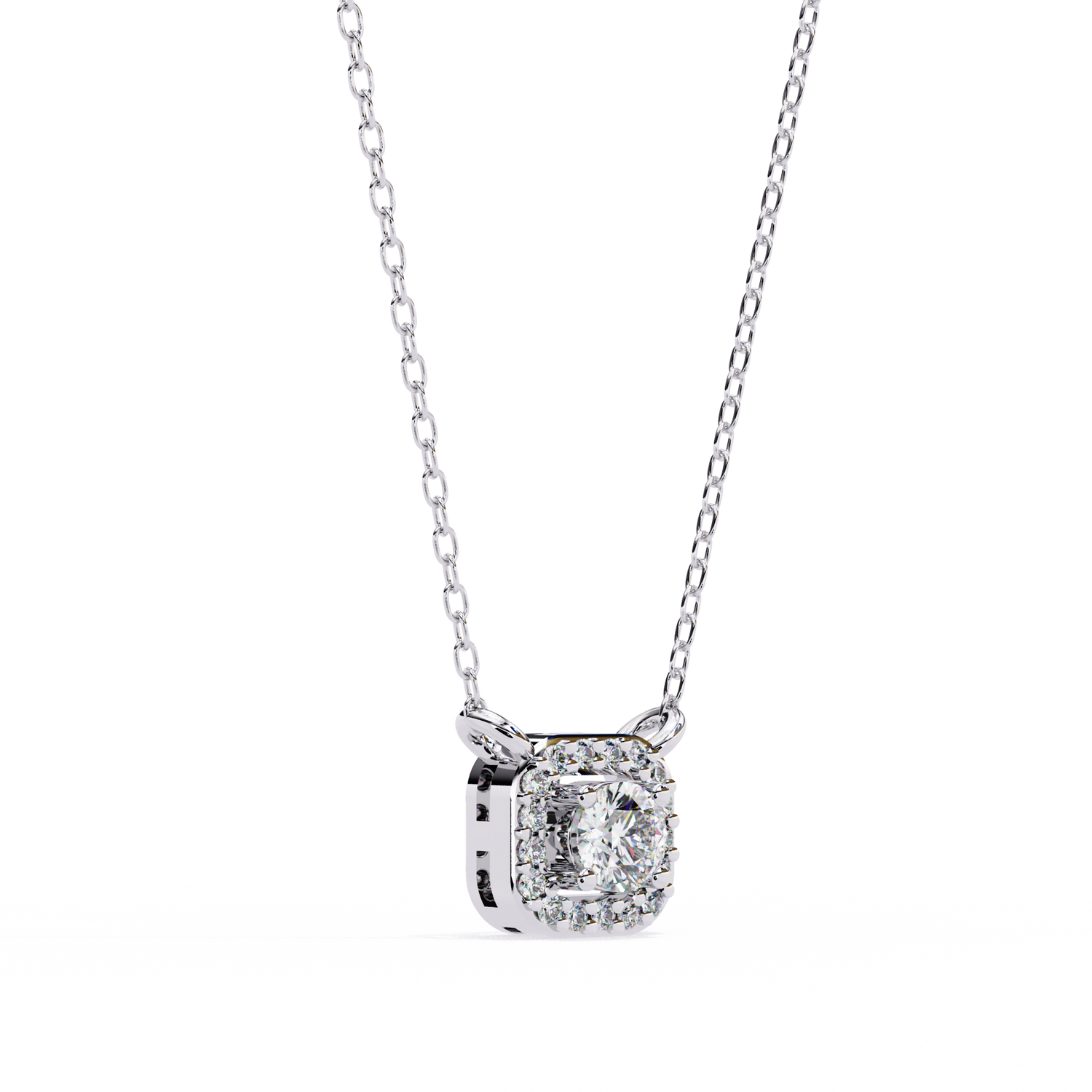Barbara Round Solitaire Pendant (With Chain)