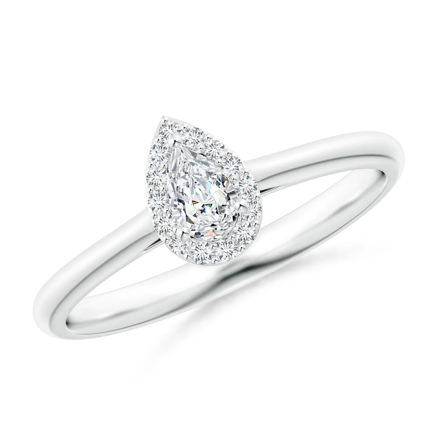 Pear Halo Ring