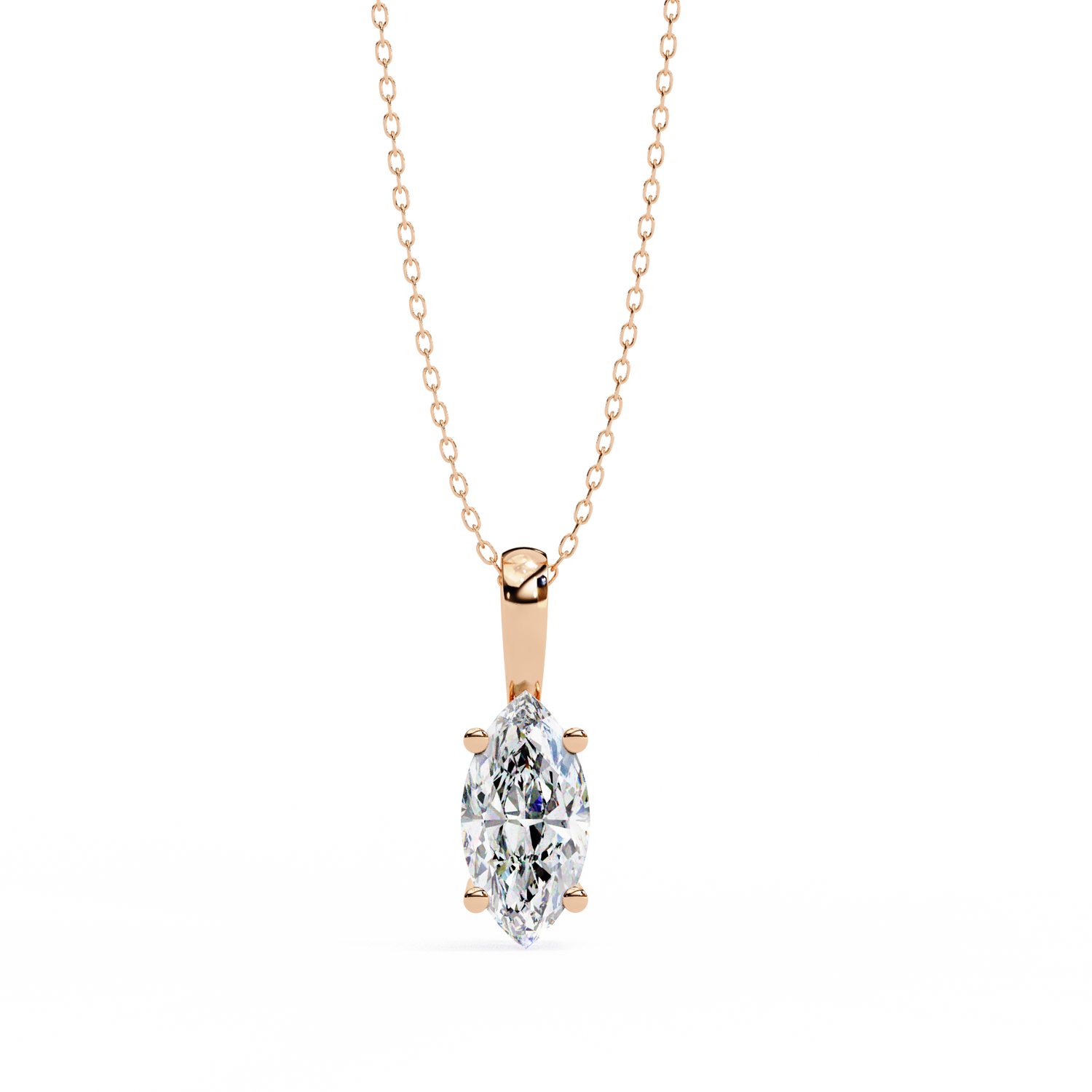 Salma Solitaire Marquise Pendant (Without Chain)