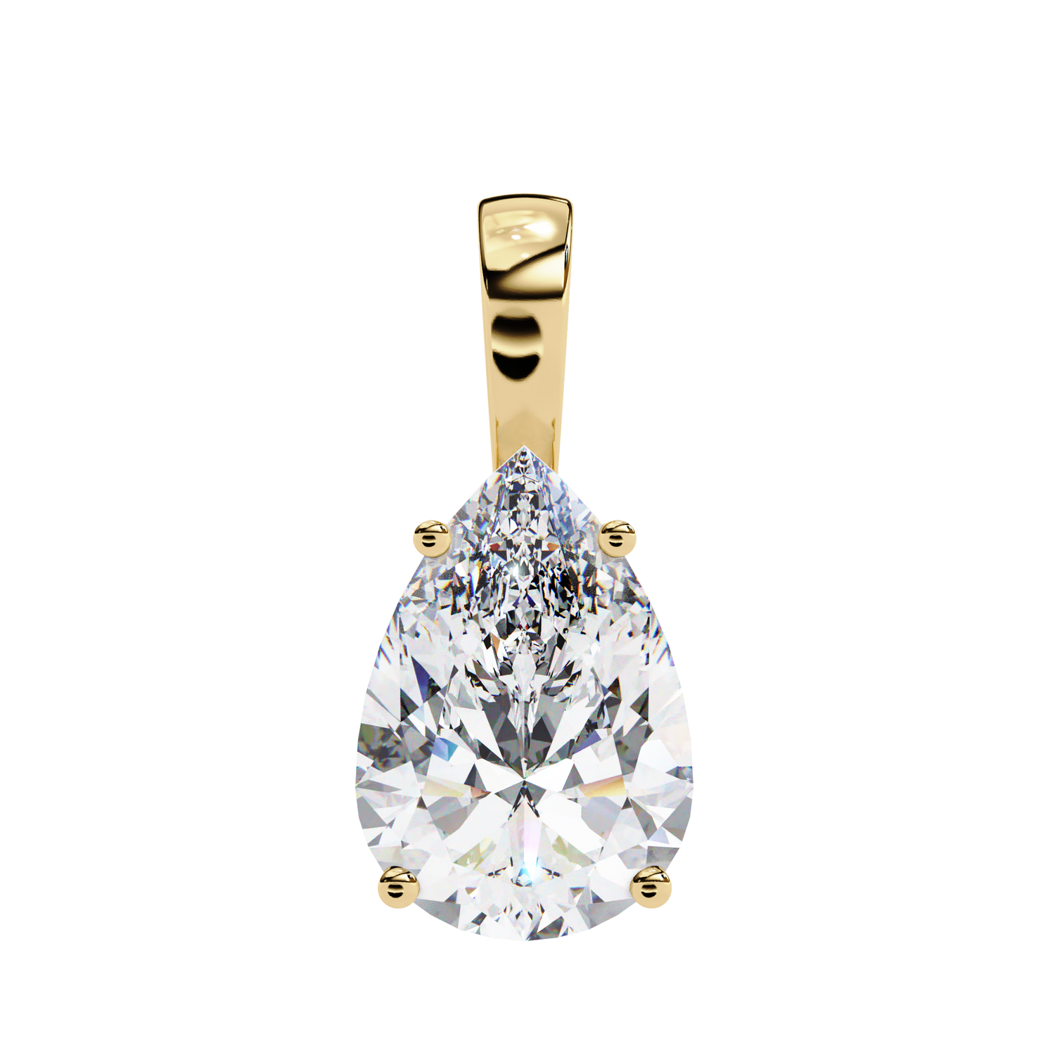 Averi Solitaire Pear Pendant (Without Chain)