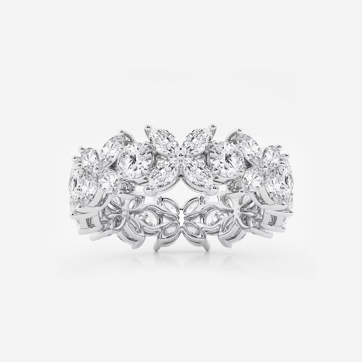 Floral Diamond Eternity Band