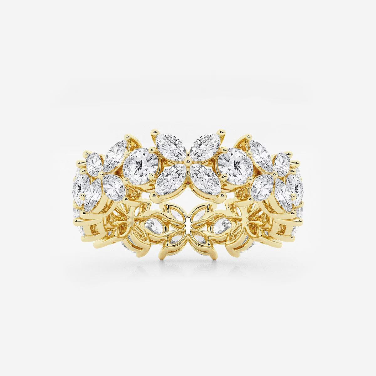 Floral Diamond Eternity Band