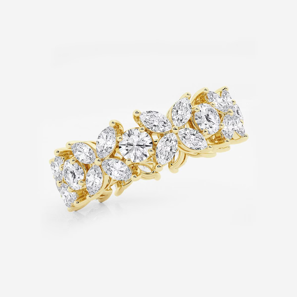 Floral Diamond Eternity Band