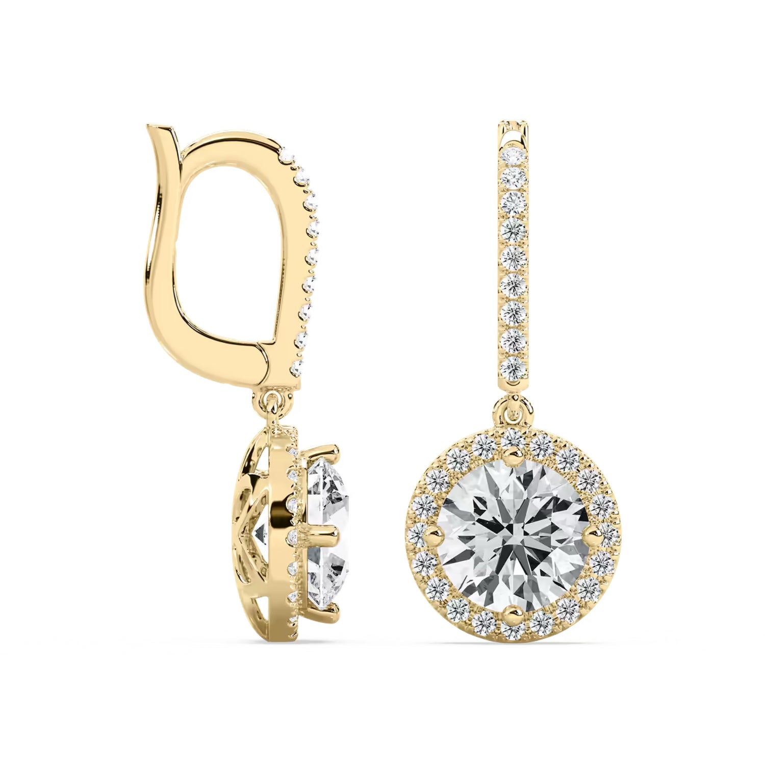 Halo Diamond Danglers