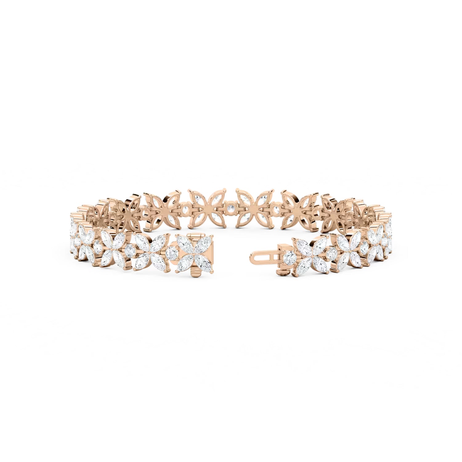 Marquise Floral  Diamond Bracelet