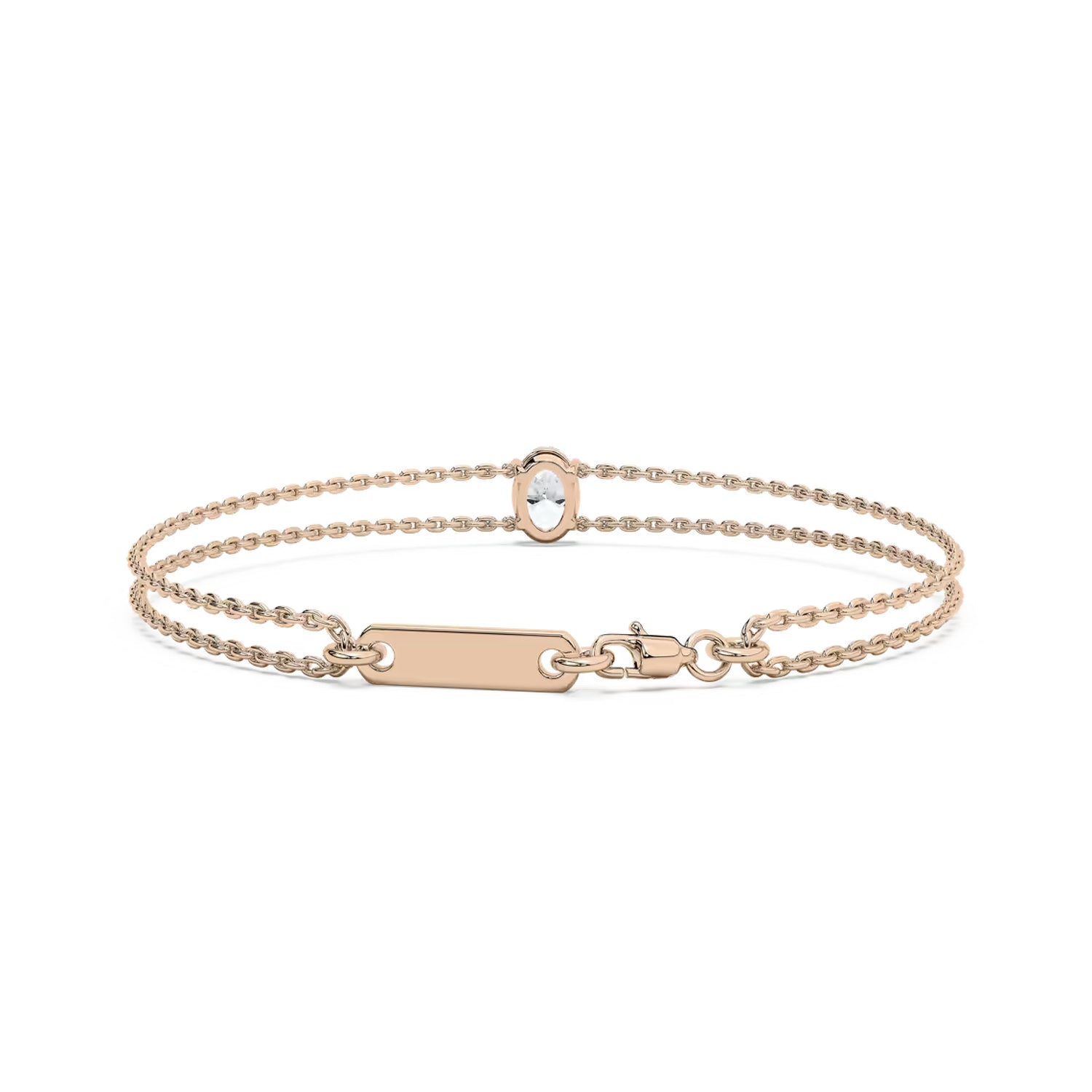 Oval Solitaire Chain Bracelet