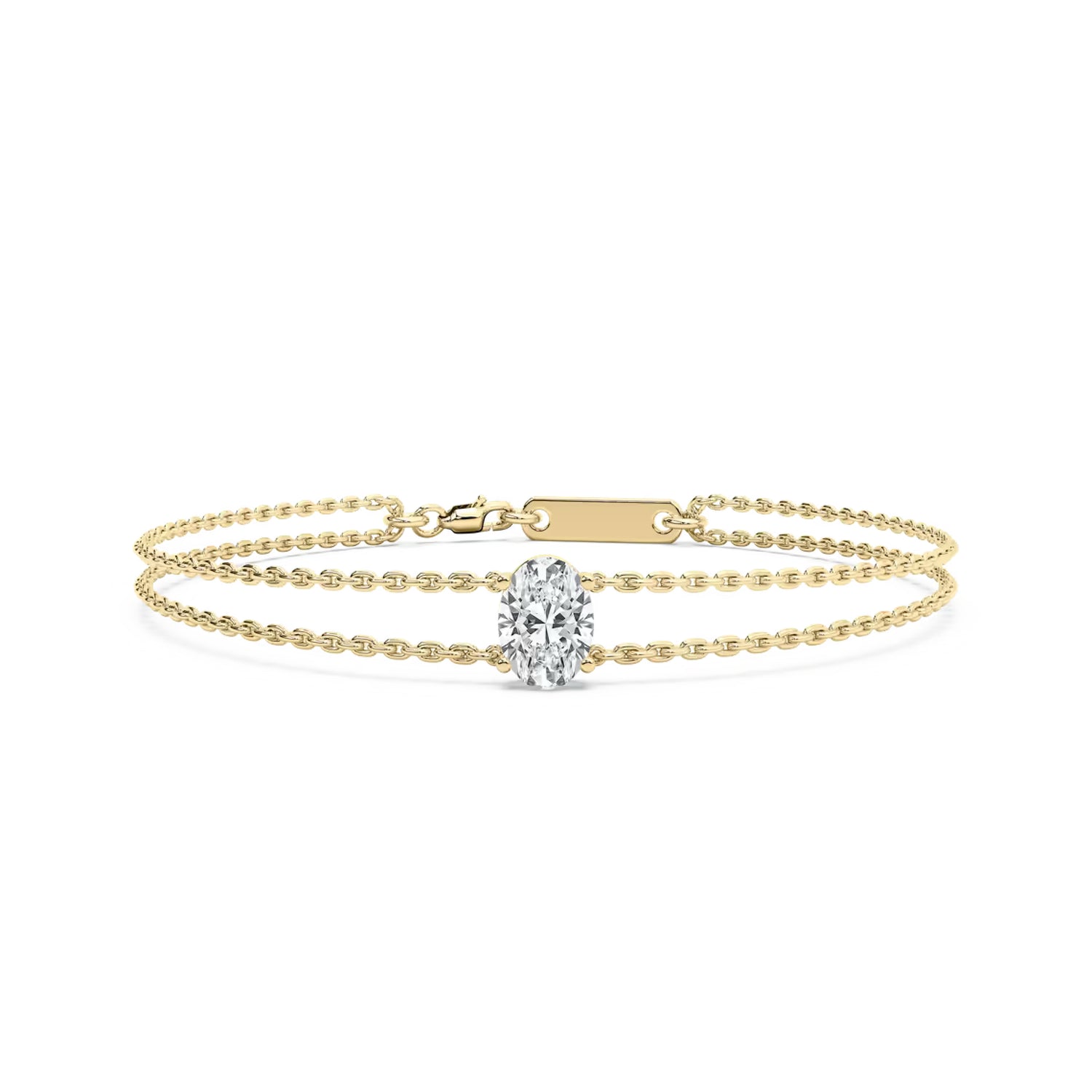 Oval Solitaire Chain Bracelet