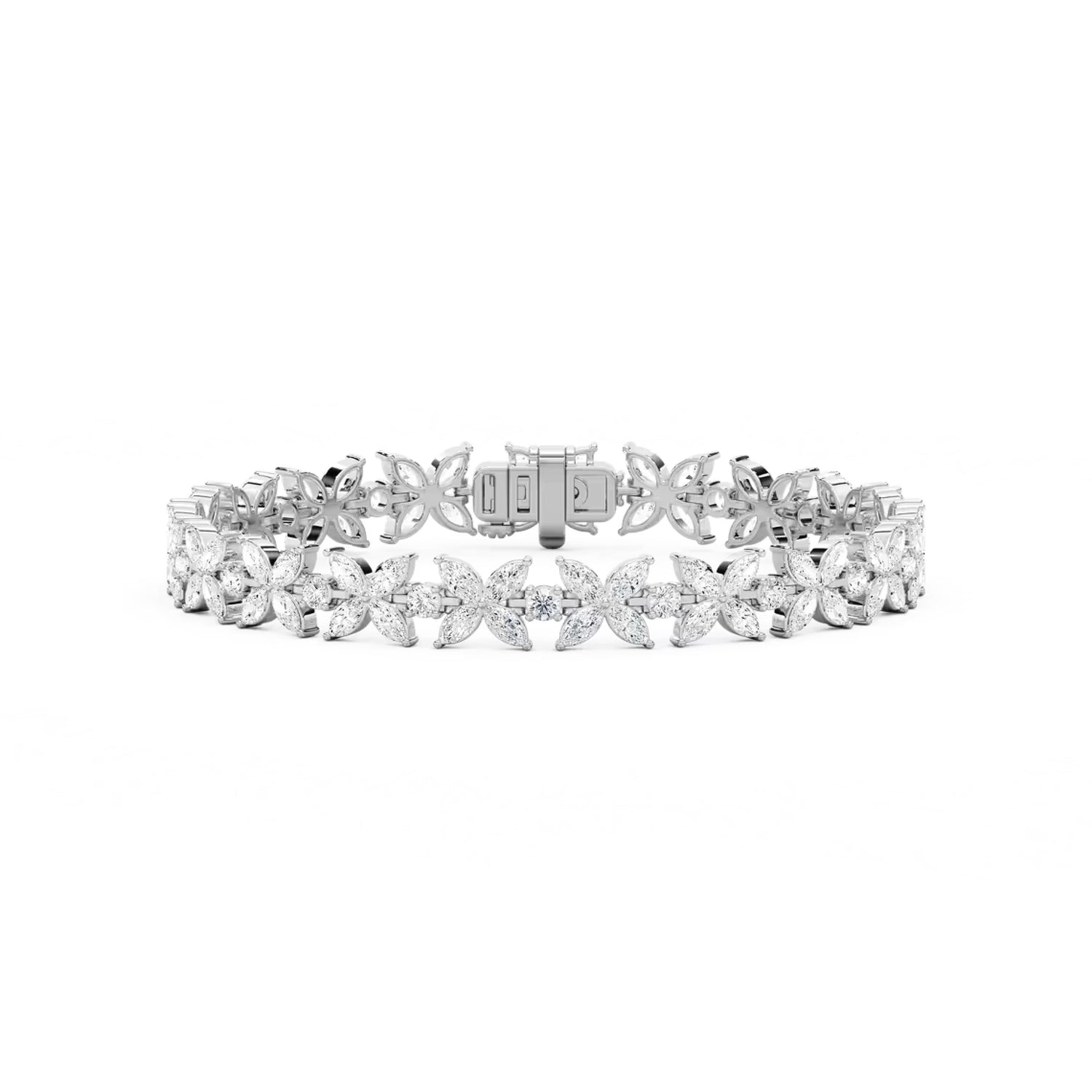 Marquise Floral  Diamond Bracelet