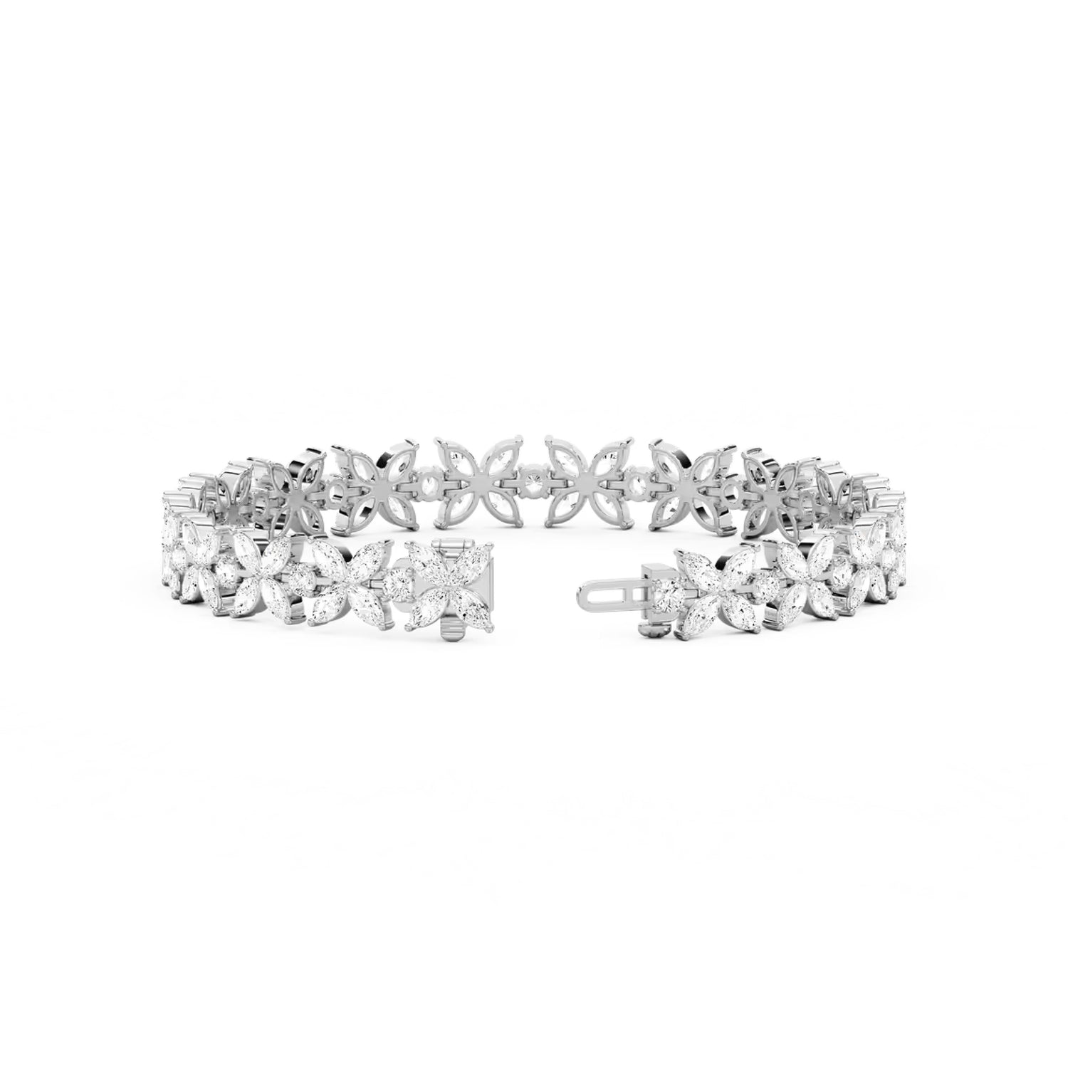 Marquise Floral  Diamond Bracelet