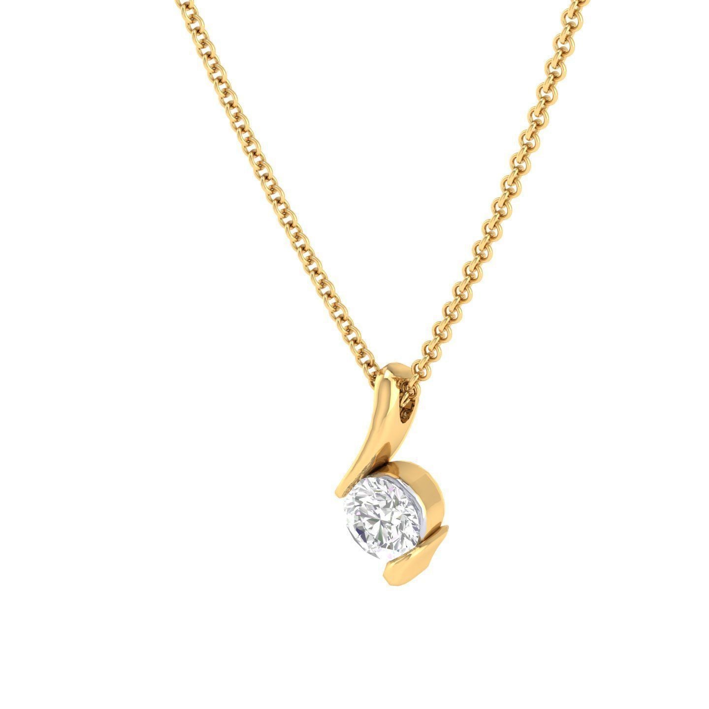 Legacy Solitaire Round Pendant (Without Chain)