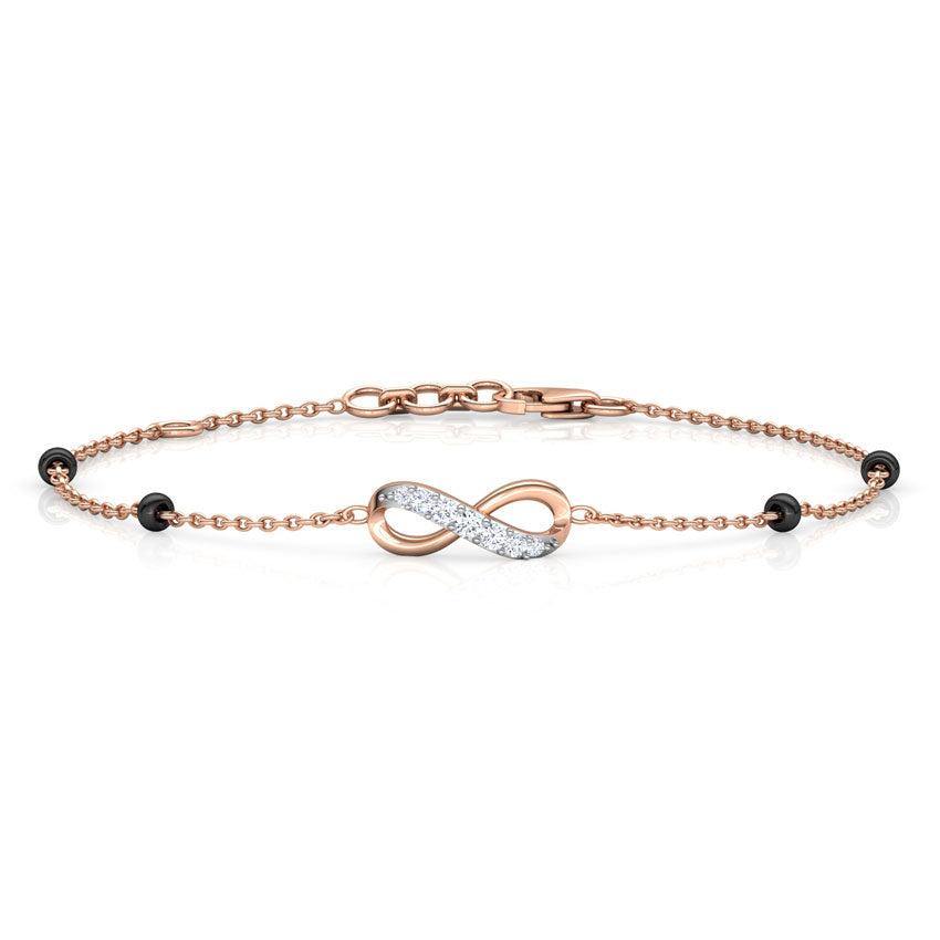 Half Infinity Diamond Mangalsutra Bracelet