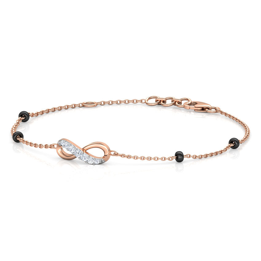 Half Infinity  Diamond Mangalsutra Bracelet