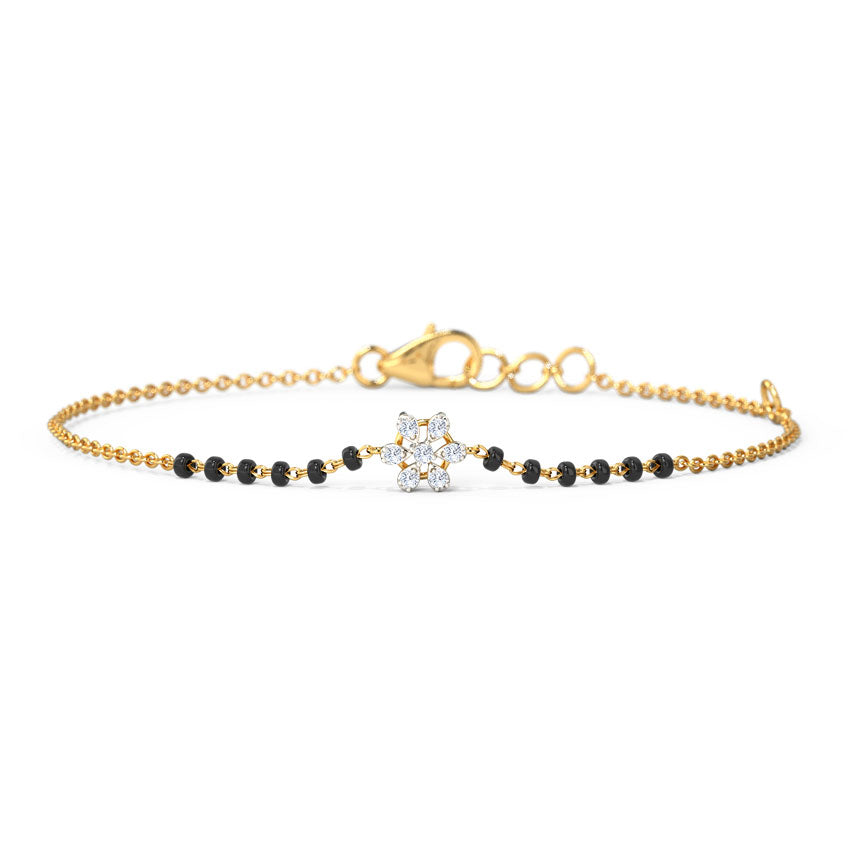 Flower Diamond Mangalsutra Bracelet