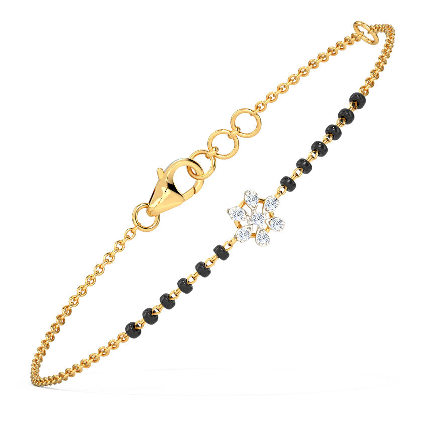 Flower Diamond Mangalsutra Bracelet