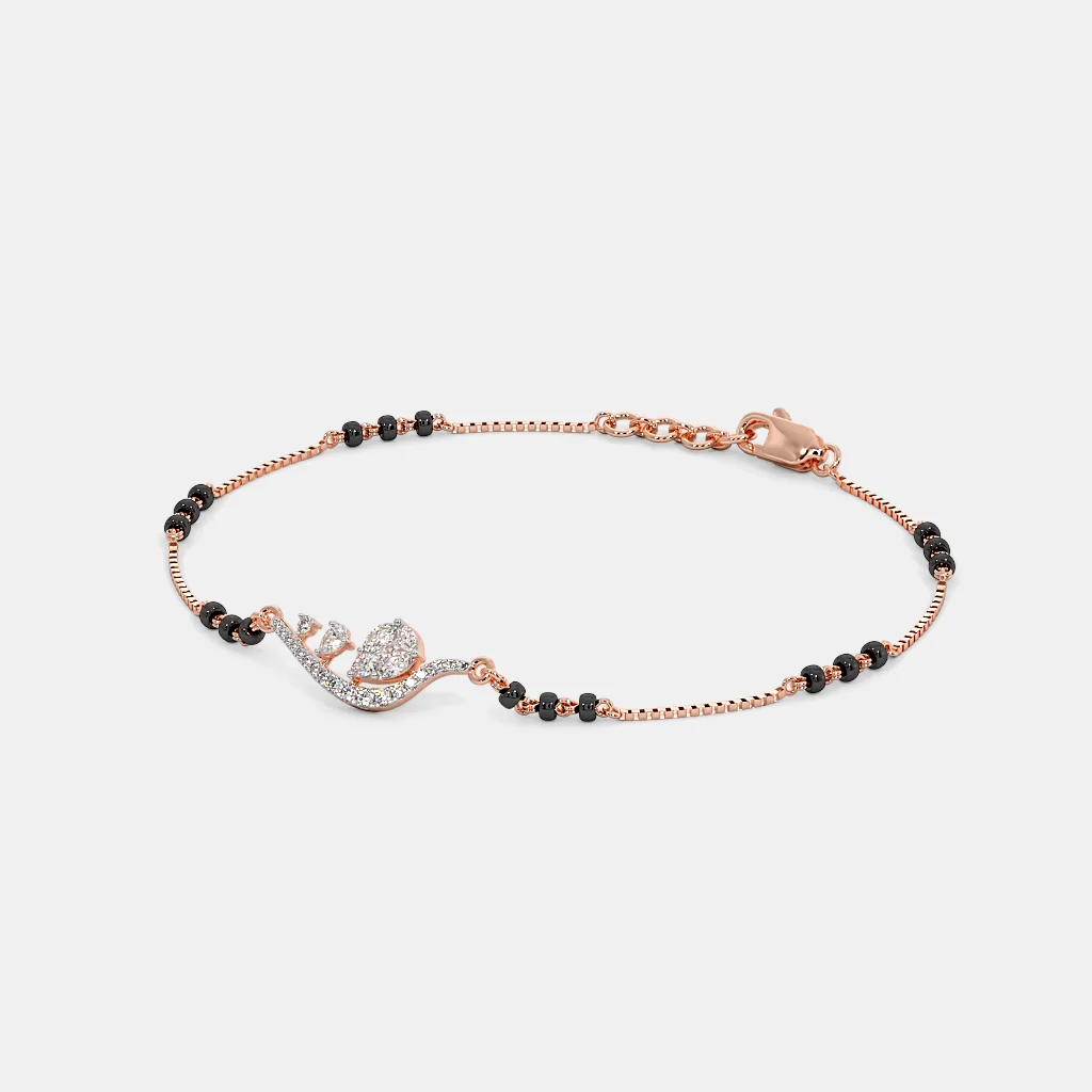 Pear  Diamond Mangalsutra Bracelet