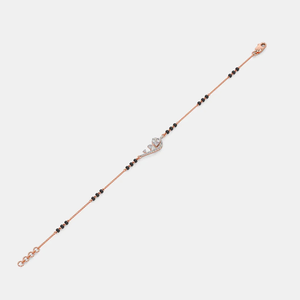 Pear  Diamond Mangalsutra Bracelet