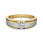 Two-Tone Bezel Solitaire Men’s Band