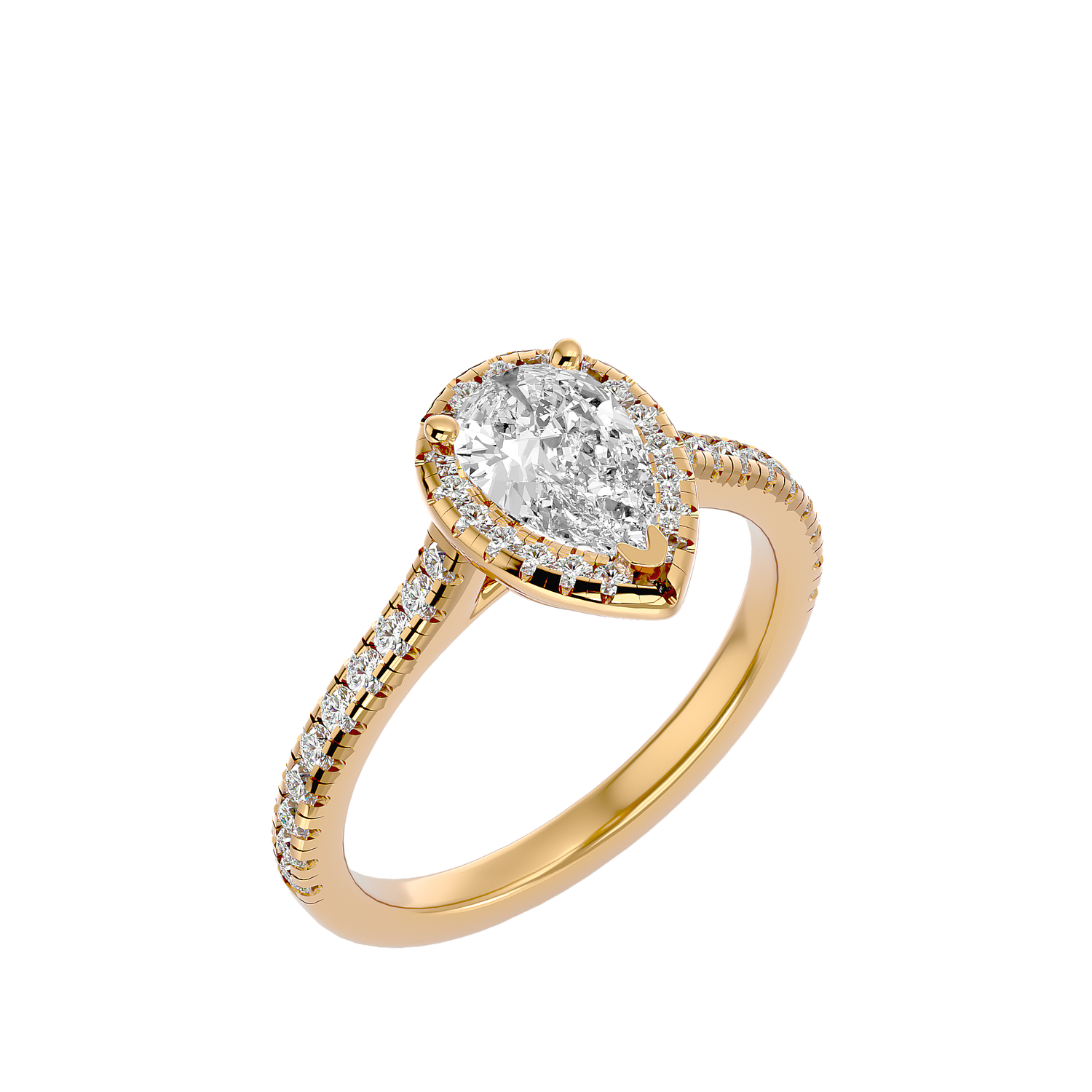 Jenesis Pear Solitaire Ring