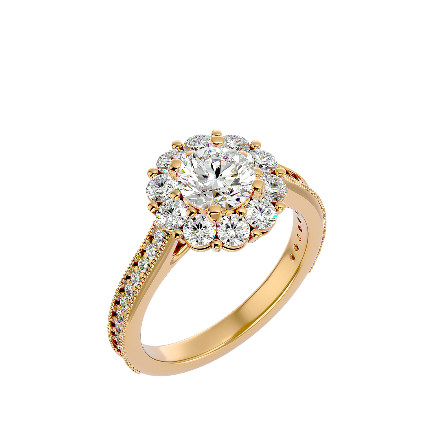 Chenille Round Solitaire Ring