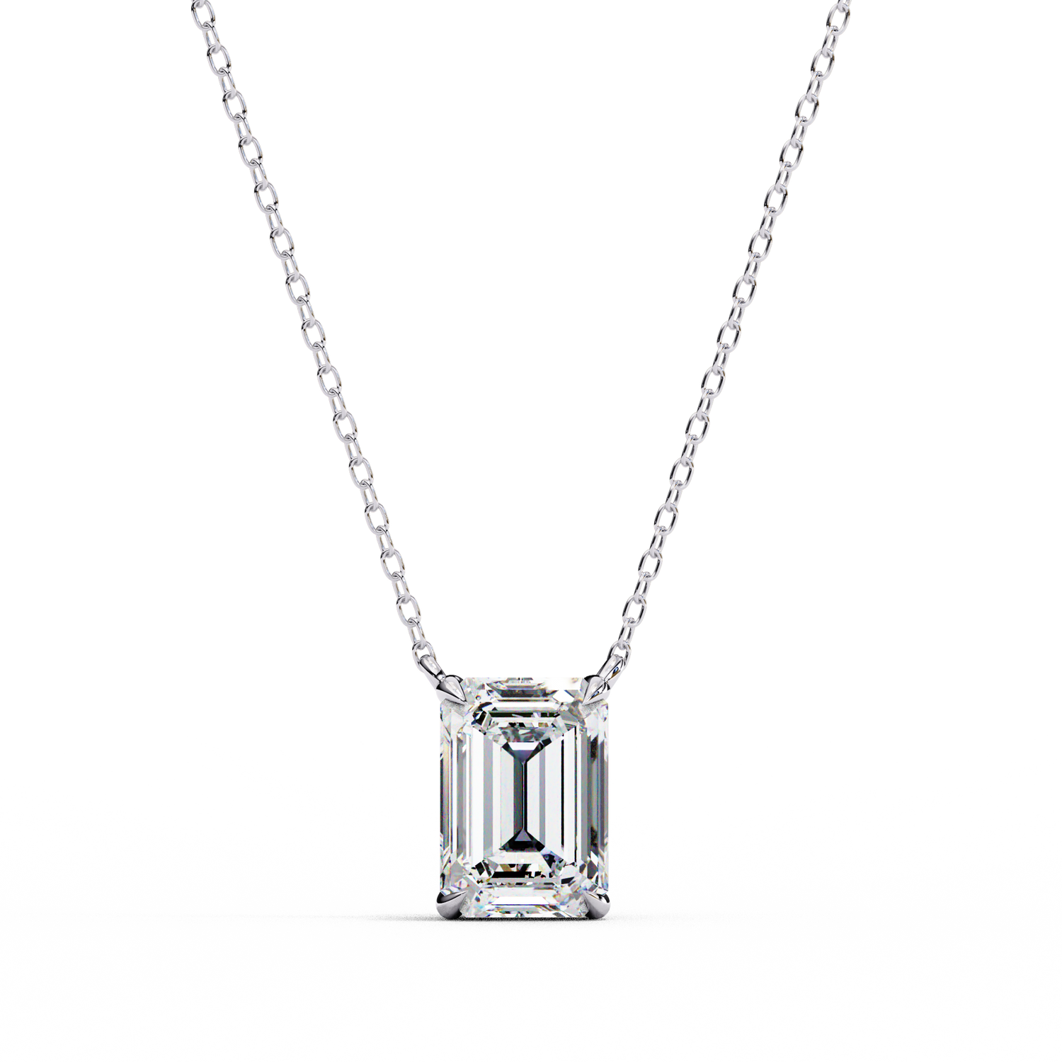 Maleah Solitaire Emerald Pendant (With Chain)