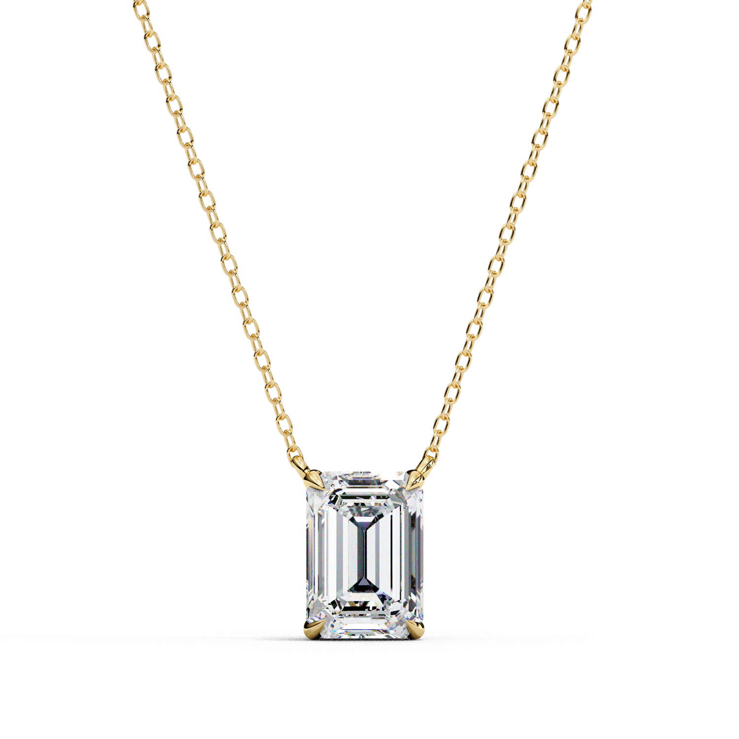 Maleah Solitaire Emerald Pendant (With Chain)