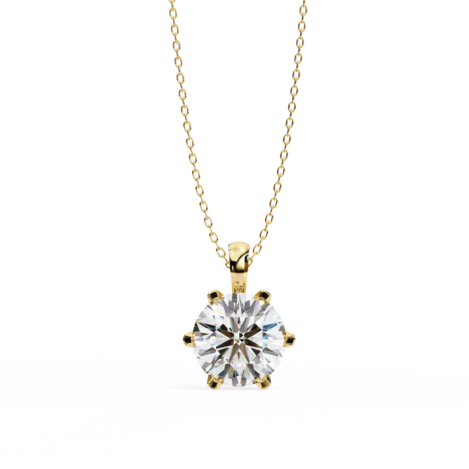 Classic Round Solitaire Pendant (Without Chain)