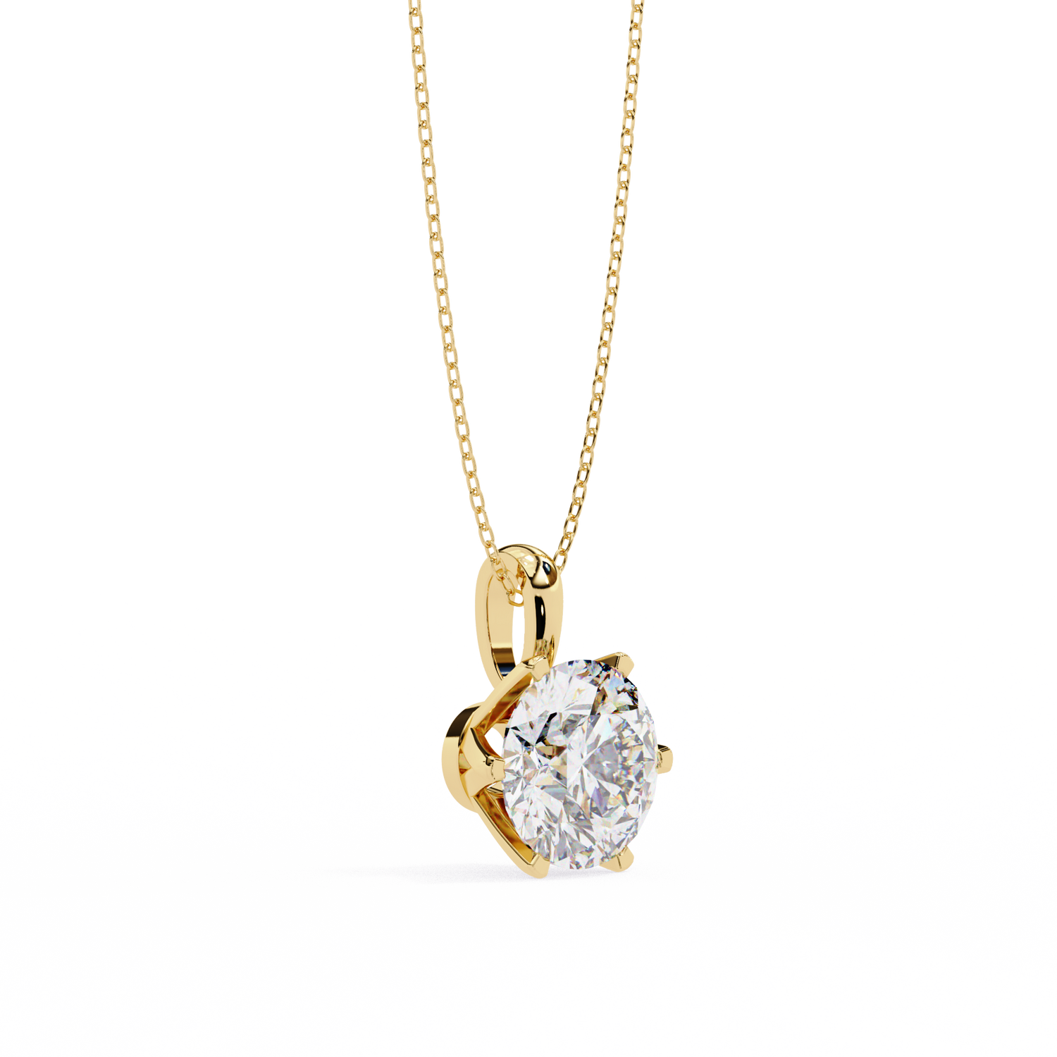 Classic Round Solitaire Pendant (Without Chain)