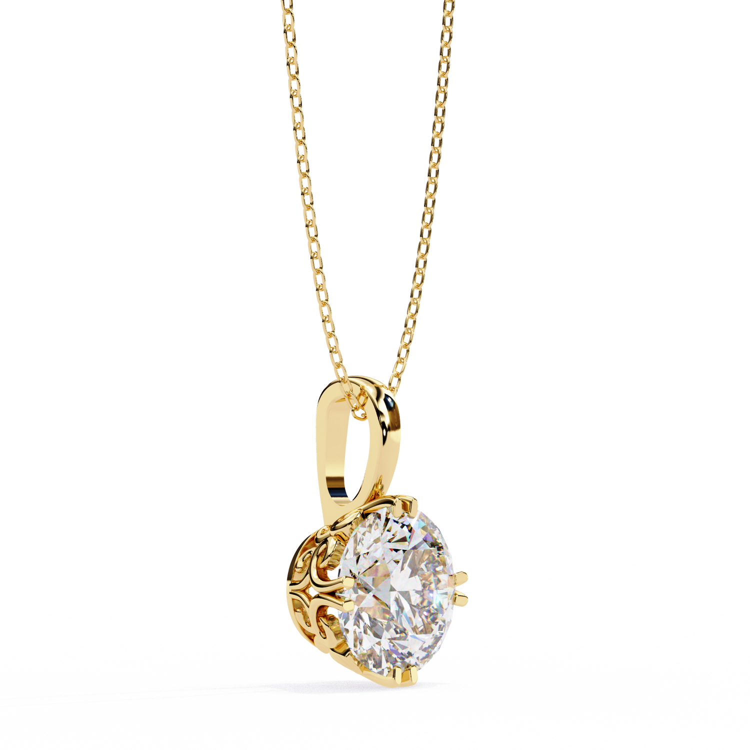 Martha Solitaire Round Pendant (Without Chain)