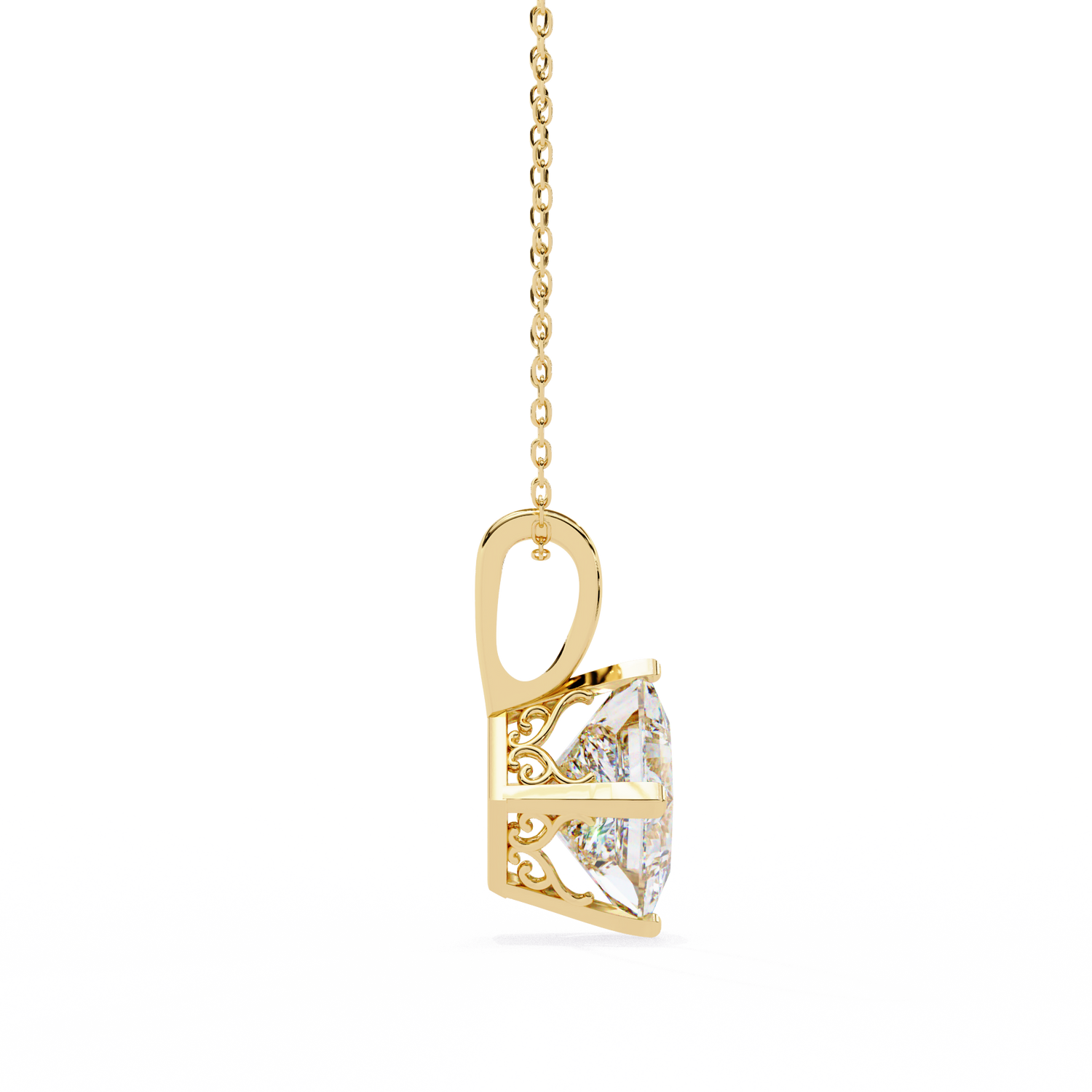 Faye Princess Round Pendant (Without Chain)