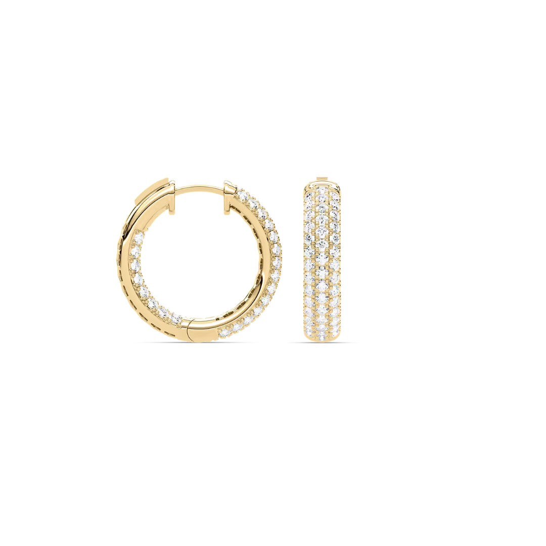 Pave Diamond Hoops