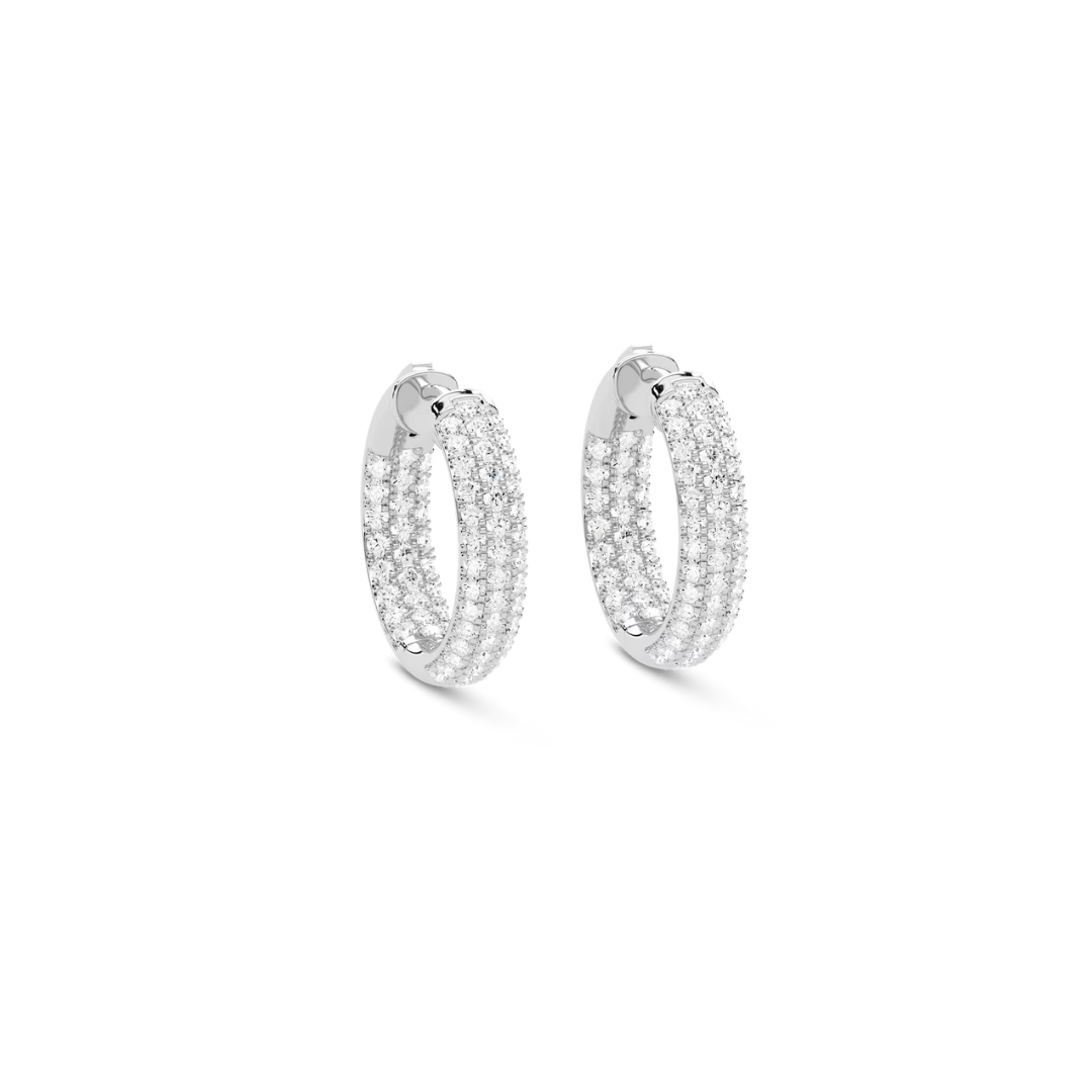 Pave Diamond Hoops