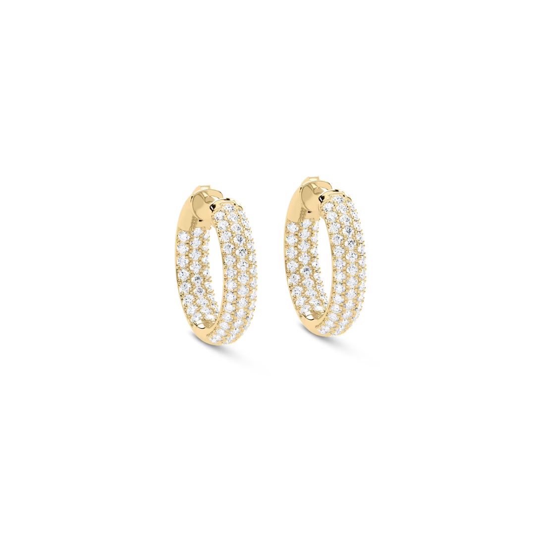 Pave Diamond Hoops