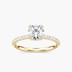 Round accented  Solitaire ring