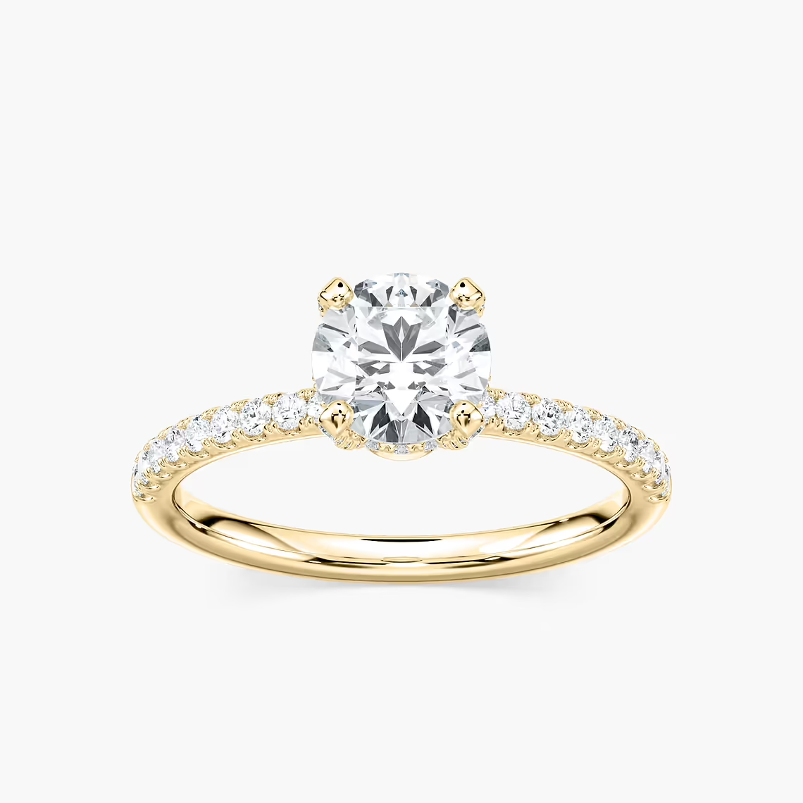 Round accented  Solitaire ring