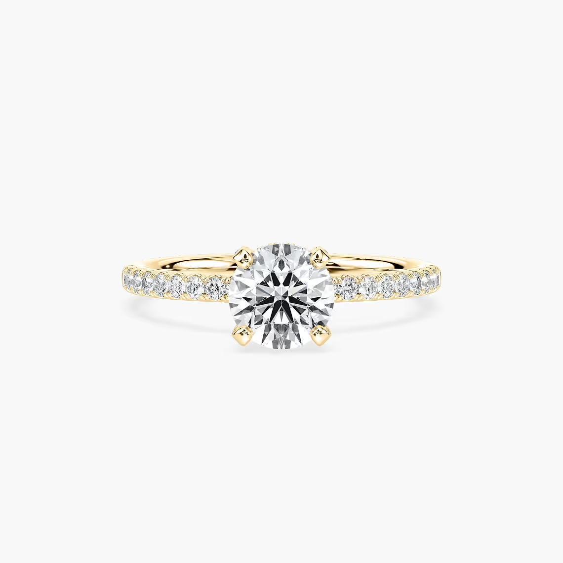 Round accented  Solitaire ring
