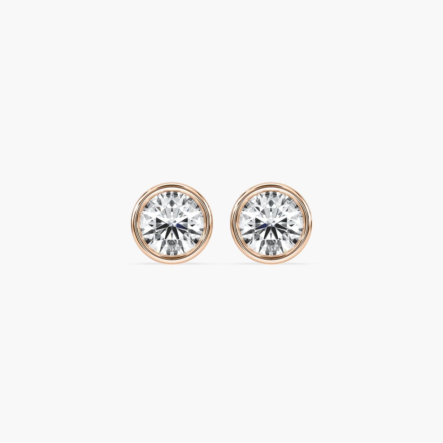 Bezel Round Diamond solitaire earrings