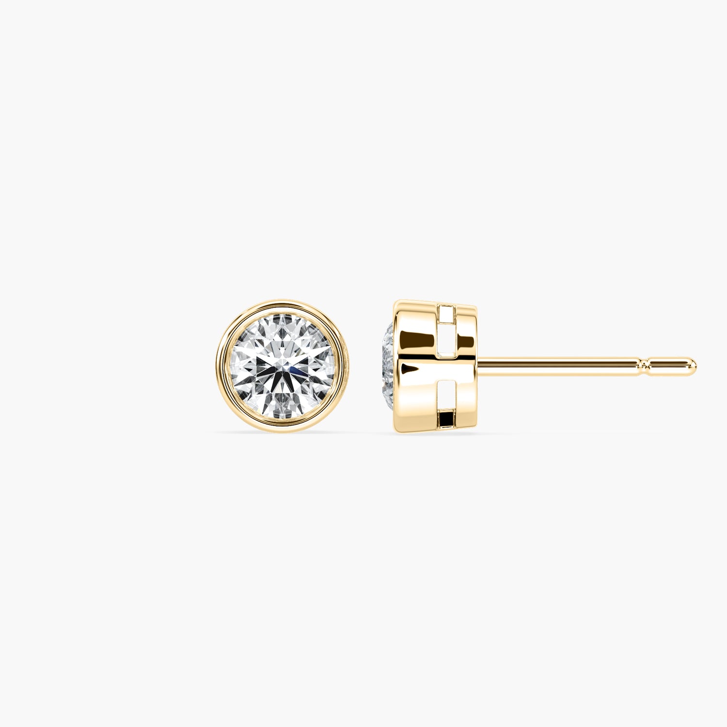 Bezel Round Diamond solitaire earrings