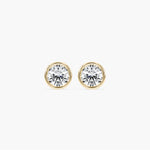 Bezel Round Diamond solitaire earrings