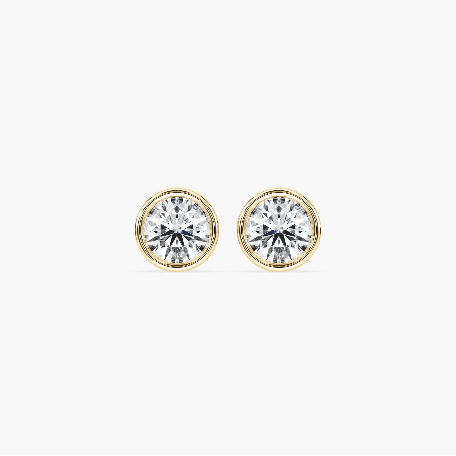 Bezel Round Diamond solitaire earrings