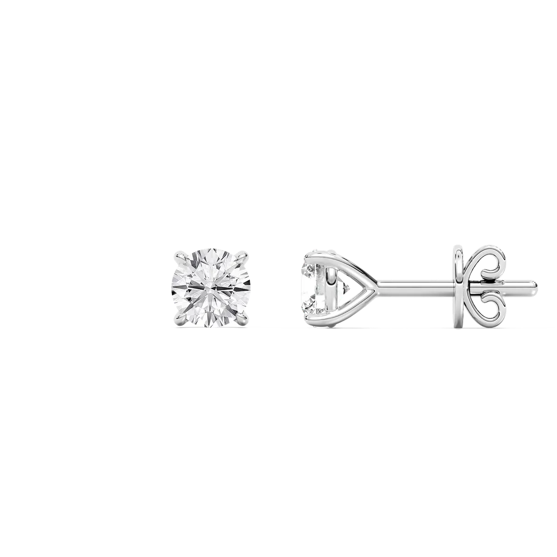 Round Diamond Solitaire Earrings