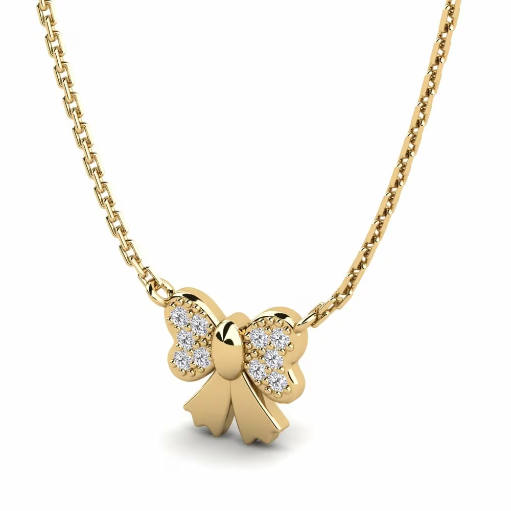 Bow Diamond Kids Pendant (With Chain)