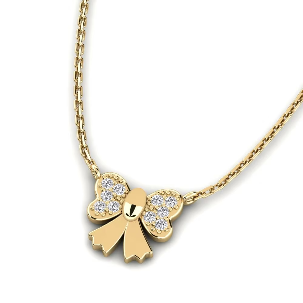 Bow Diamond Kids Pendant (With Chain)