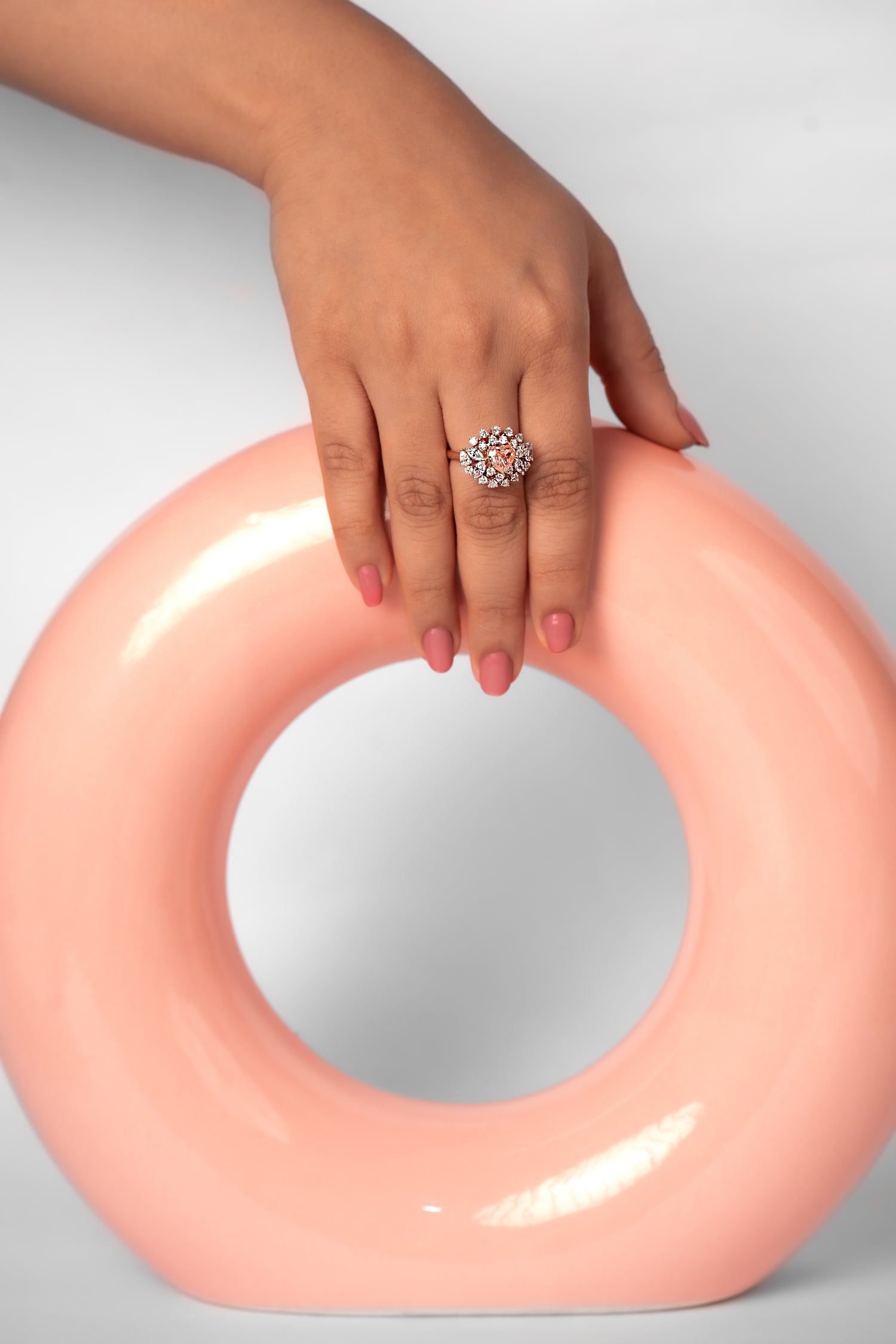 Heart Pink Cocktail Ring