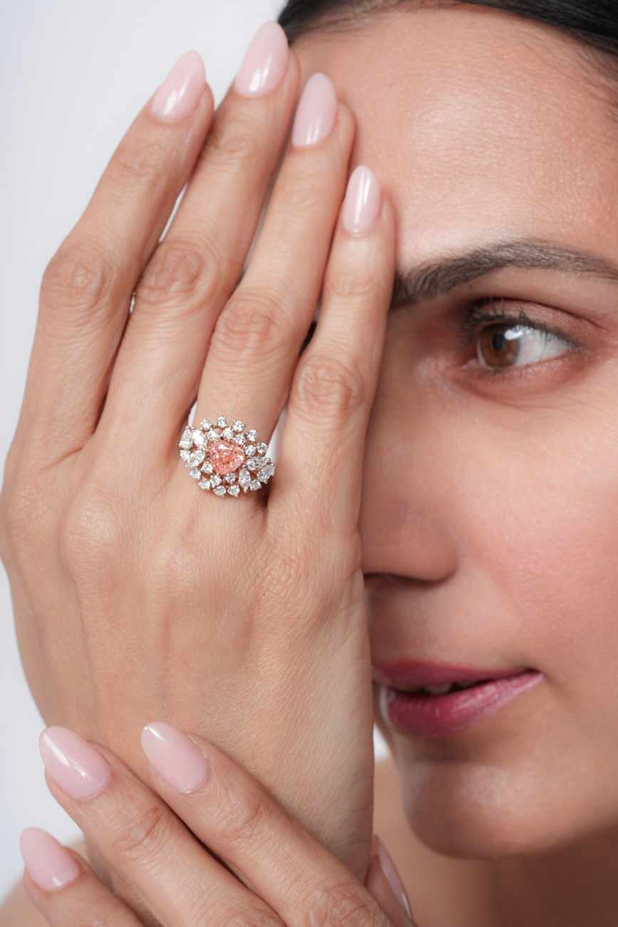 Heart Pink Cocktail Ring